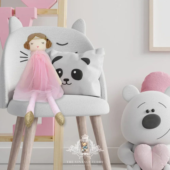 NWT Pretty Girls Princess Ballerina Plush Dolly Handmade Doll Cute Kids Toy Pink - Picture 4 of 4